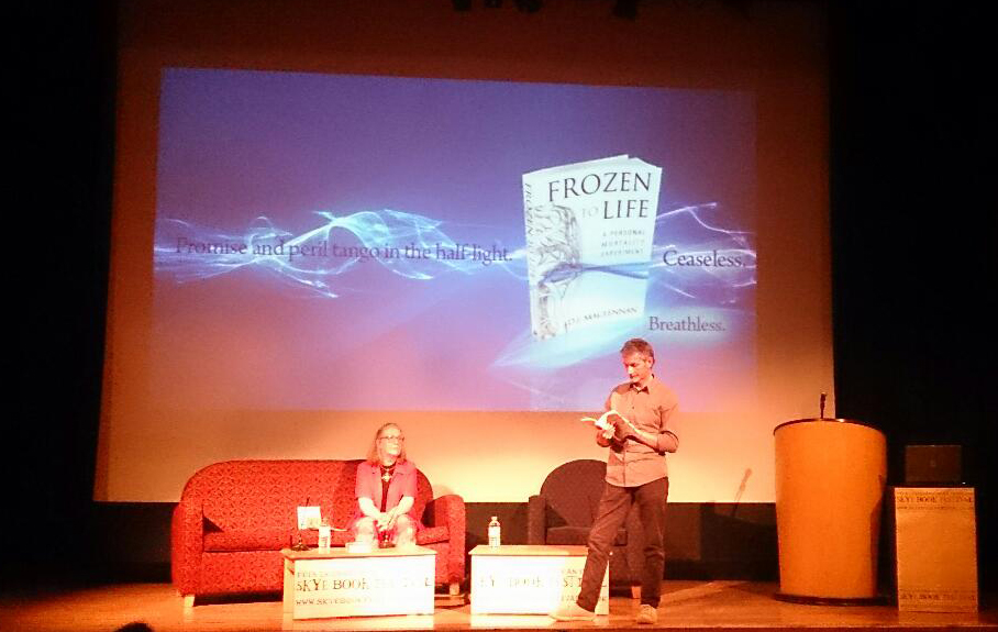 DJ on stage at book launch